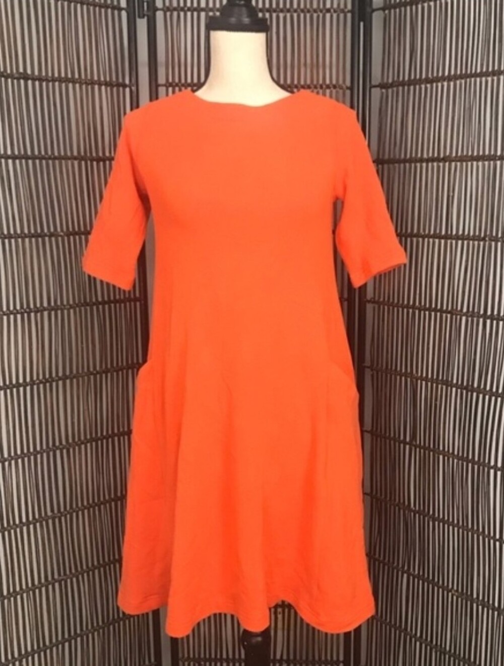 Sara Campbell Bright Orange A-Line Dress - Size S